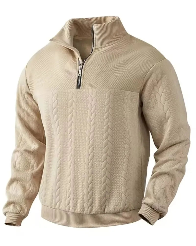 Atlas Knit Sweater with Half Zipper