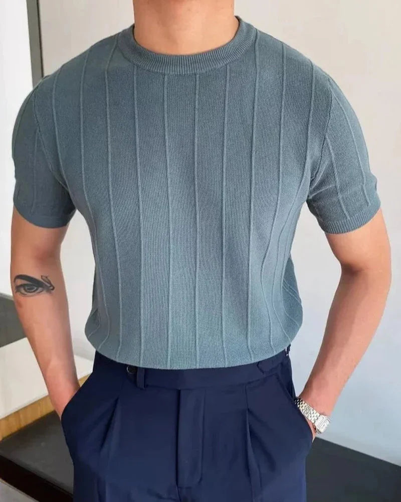 Cannes Ribbed T-Button-Up Shirt