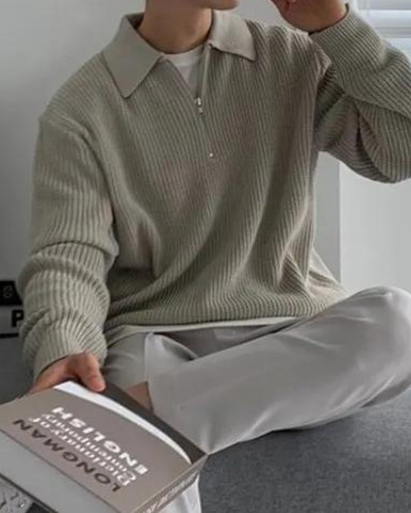Cesare Half Zip Knit Sweater