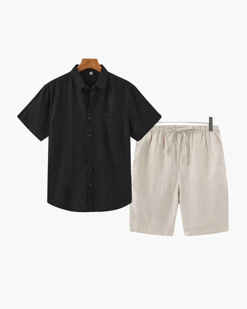 Linen Summer Set – Short Sleeve Shirt & Shorts