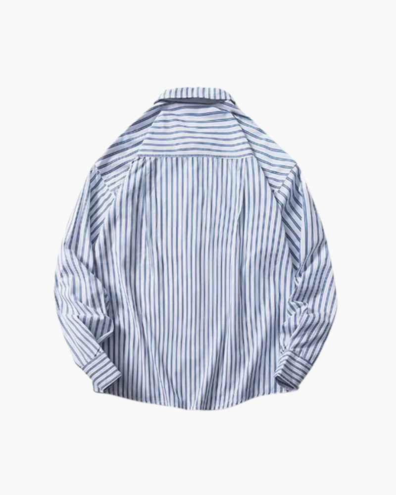 Oversized Striped Button-Up Shirt