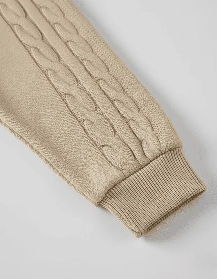 Atlas Knit Sweater with Half Zipper