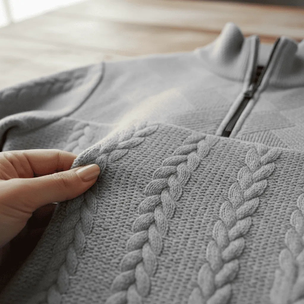 Atlas Knit Sweater with Half Zipper