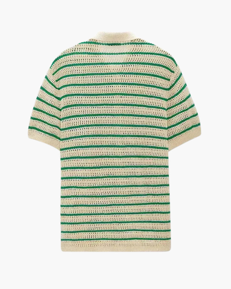 Marbella - Knitted Button Button-Up Shirt