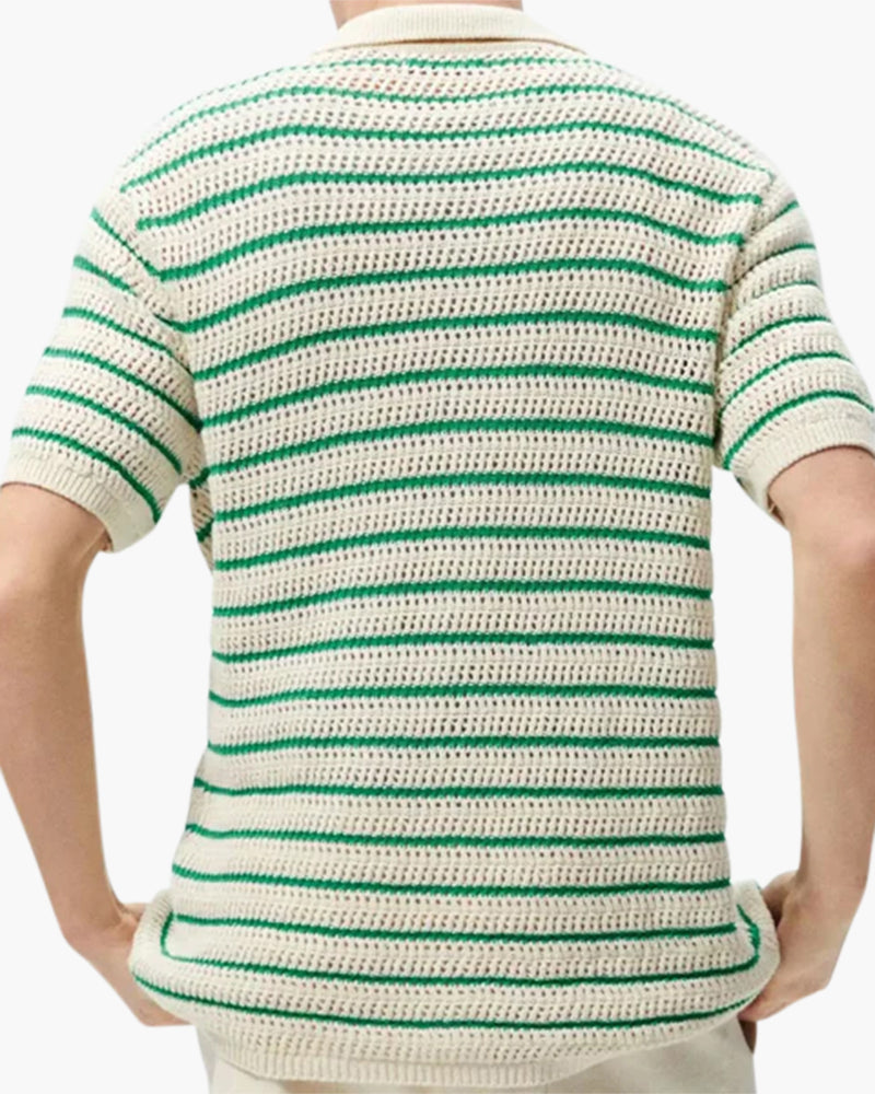 Marbella - Knitted Button Button-Up Shirt