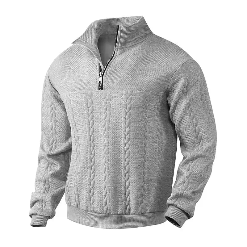 Atlas Knit Sweater with Half Zipper