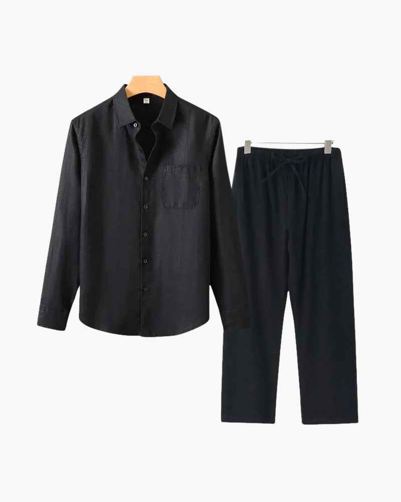 Linen Set – Long Sleeve Shirt & Pants [BUY 1 GET 2]