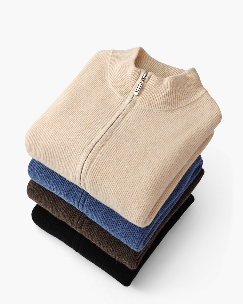 Cashmere Zip Cardigan – Full-Zip Knit [Winter Luxury Deal]