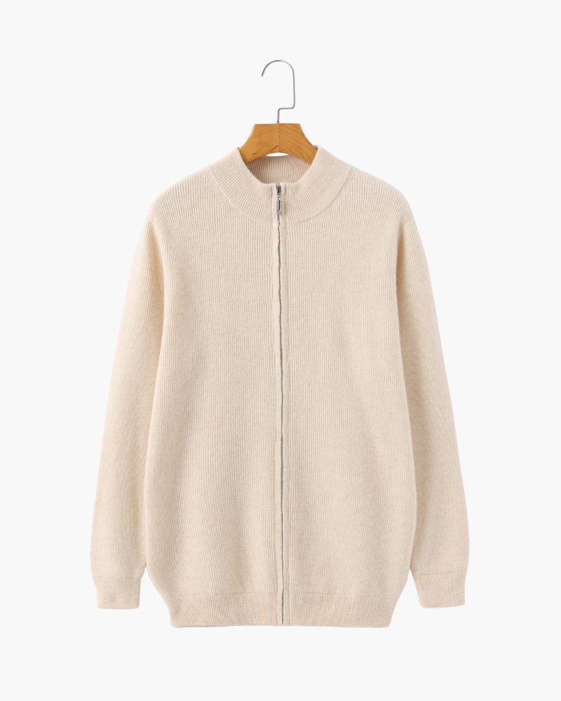 Cashmere Zip Cardigan – Full-Zip Knit [Winter Luxury Deal]