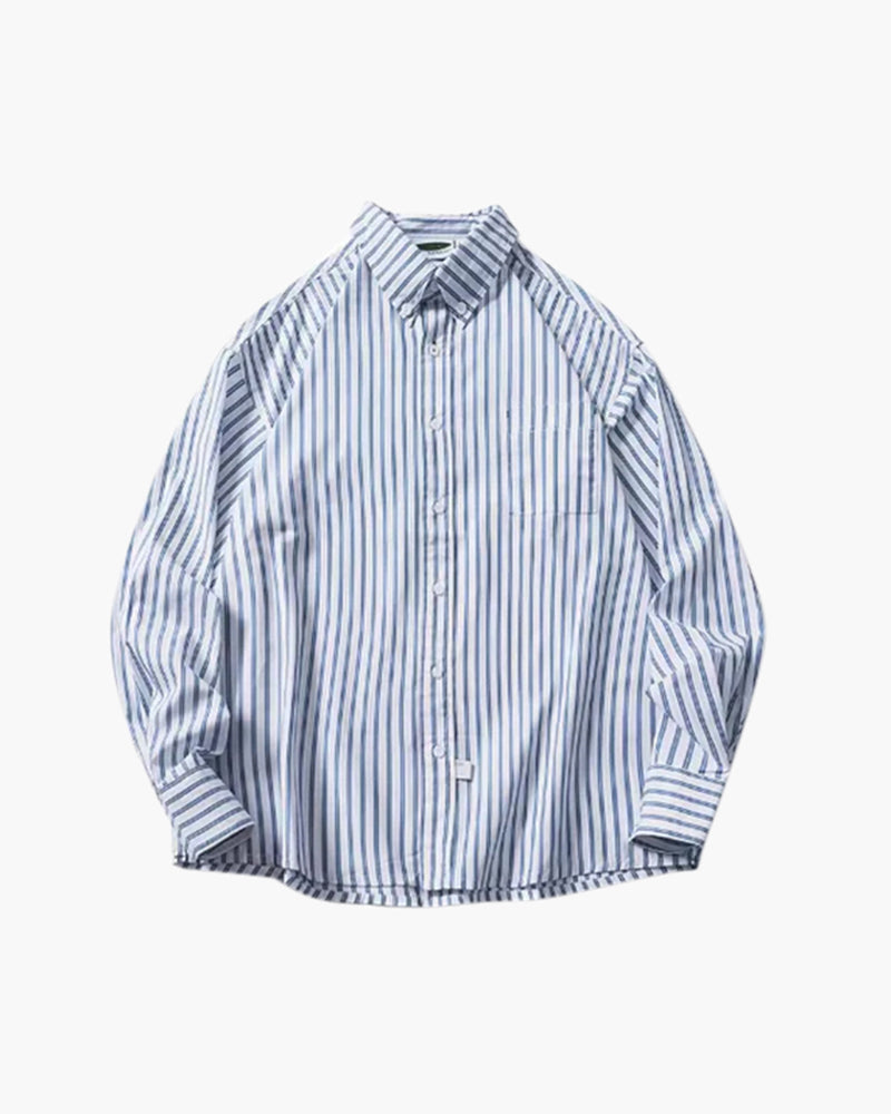 Oversized Striped Button-Up Shirt
