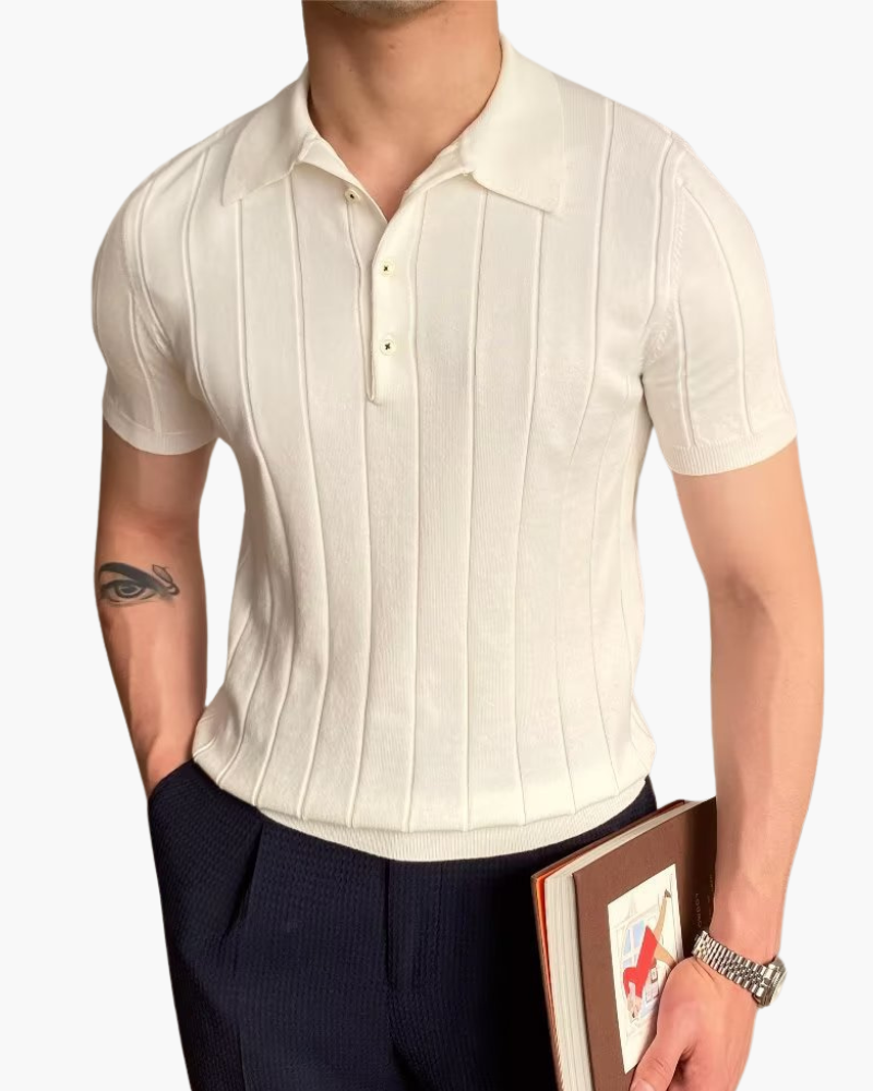 Cannes Ribbed Organic Cotton Polo