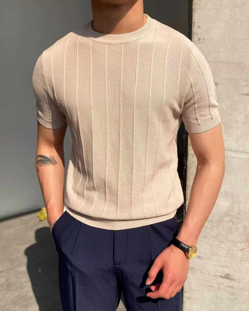 Cannes Ribbed T-Button-Up Shirt