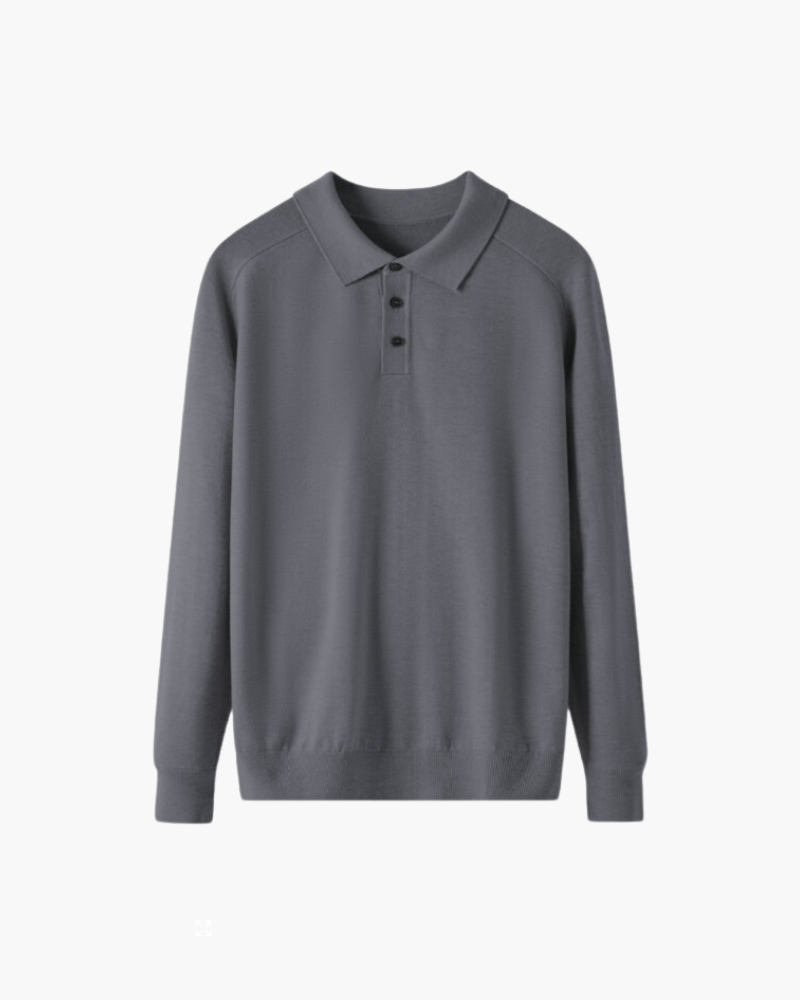 Merino Wool Polo Shirt – Long Sleeve [Quiet Luxury Pick]