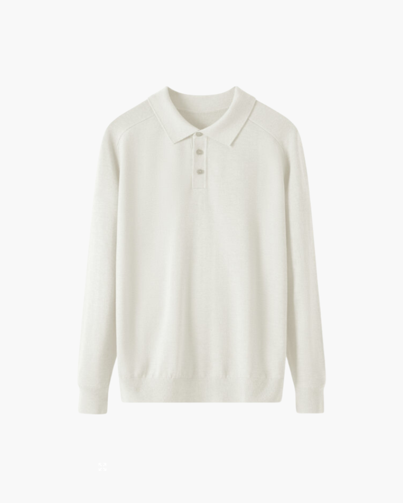 Merino Wool Polo Shirt – Long Sleeve [Quiet Luxury Pick]