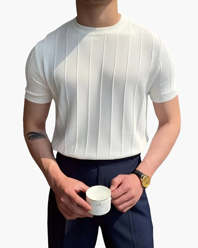 Cannes Ribbed T-Button-Up Shirt