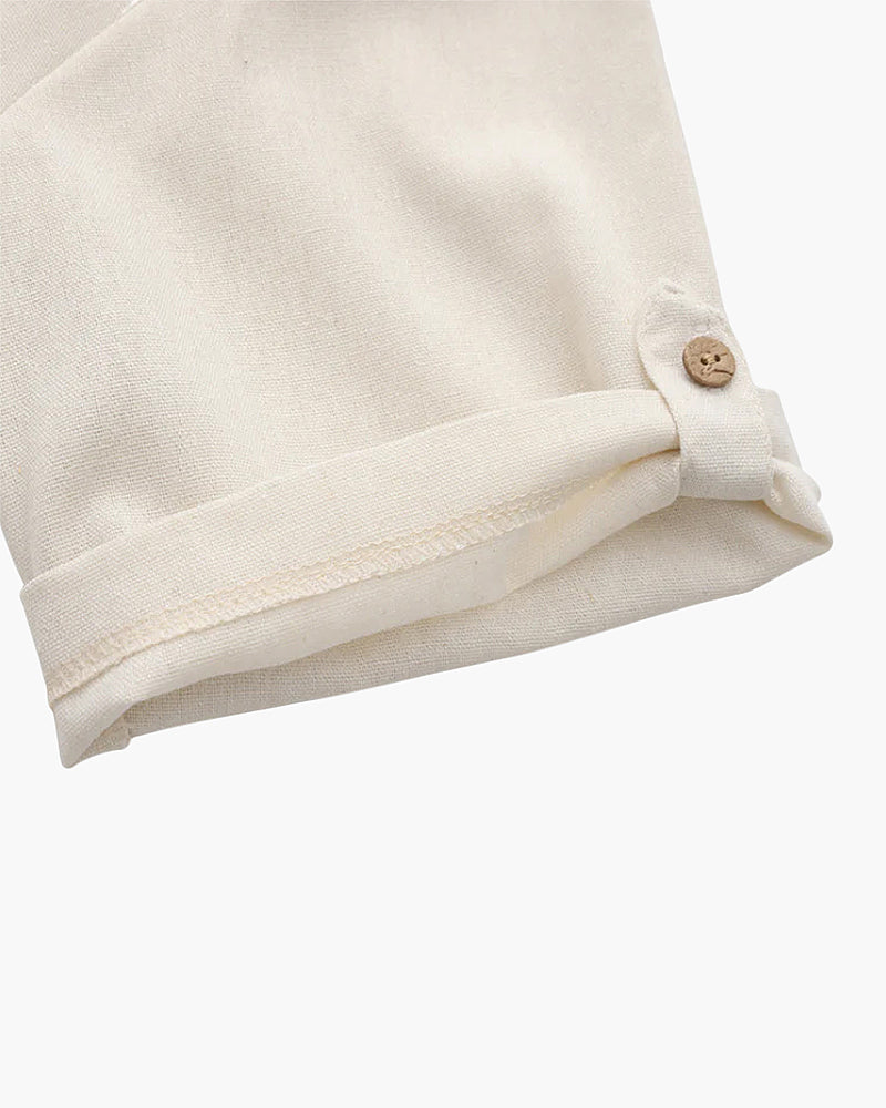 Linen Polo Shirt – Pop-Over Style [Resort Edition]
