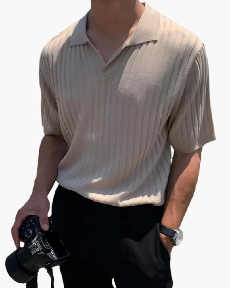 Organic Cotton Polo Shirt – Ribbed Open-Collar [Eco-Luxury Offer]