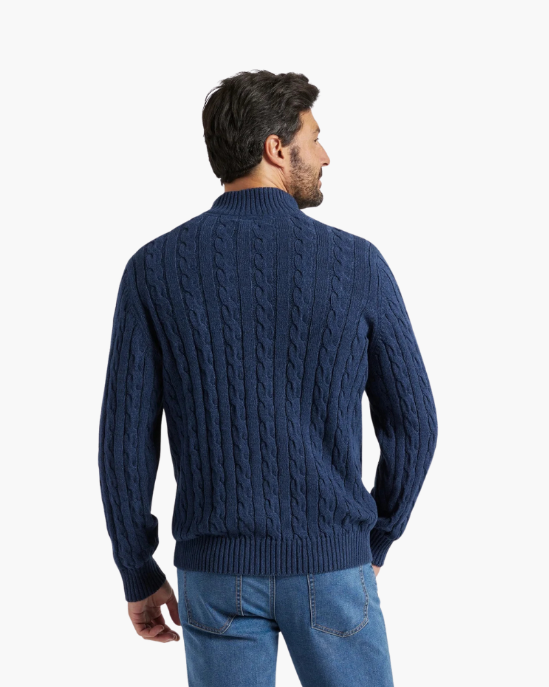 Knitted Sweater – Cable-Knit Half-Zip [Winter Luxury Deal]