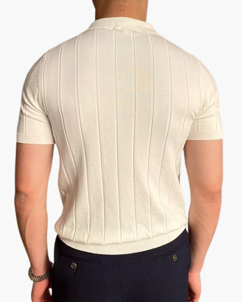 Cannes Ribbed Organic Cotton Polo