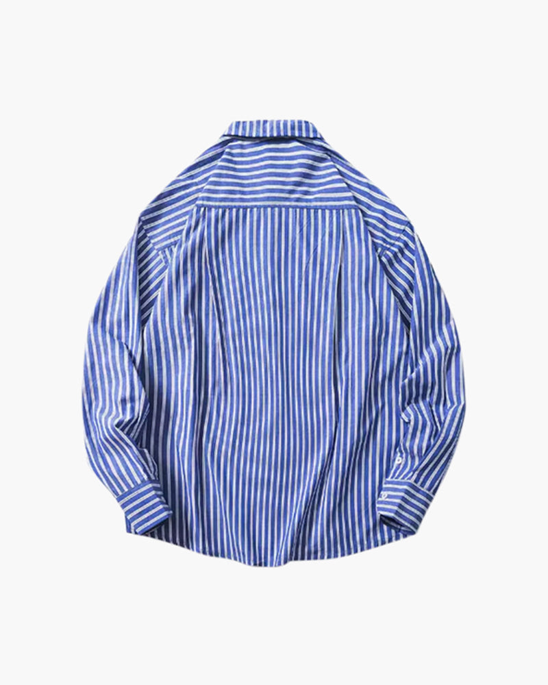 Oversized Striped Button-Up Shirt