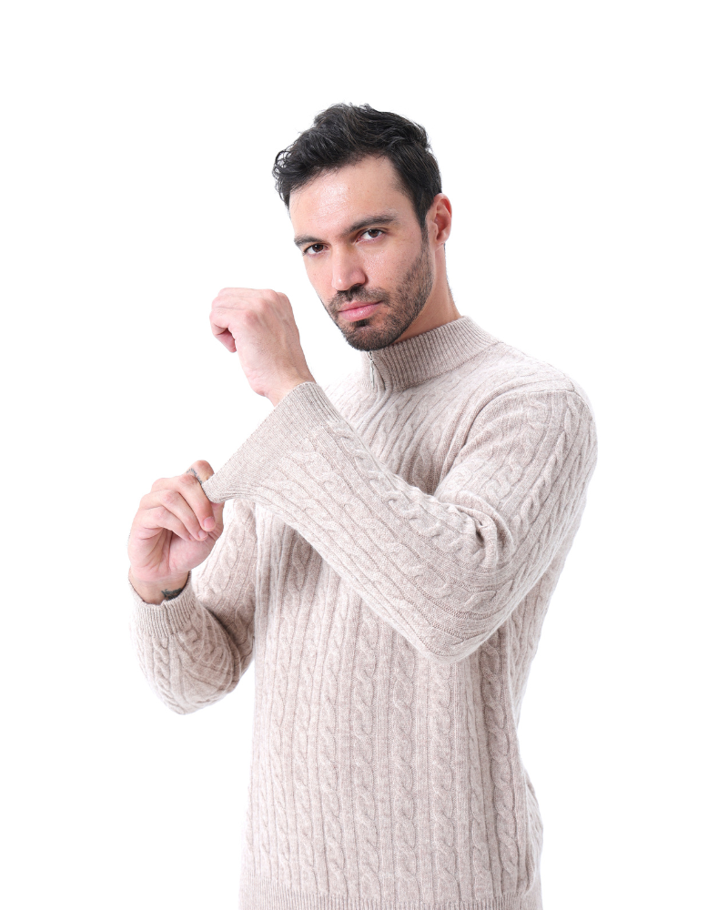 Cashmere Sweater – Cable-Knit Half-Zip [Winter Luxury Deal]