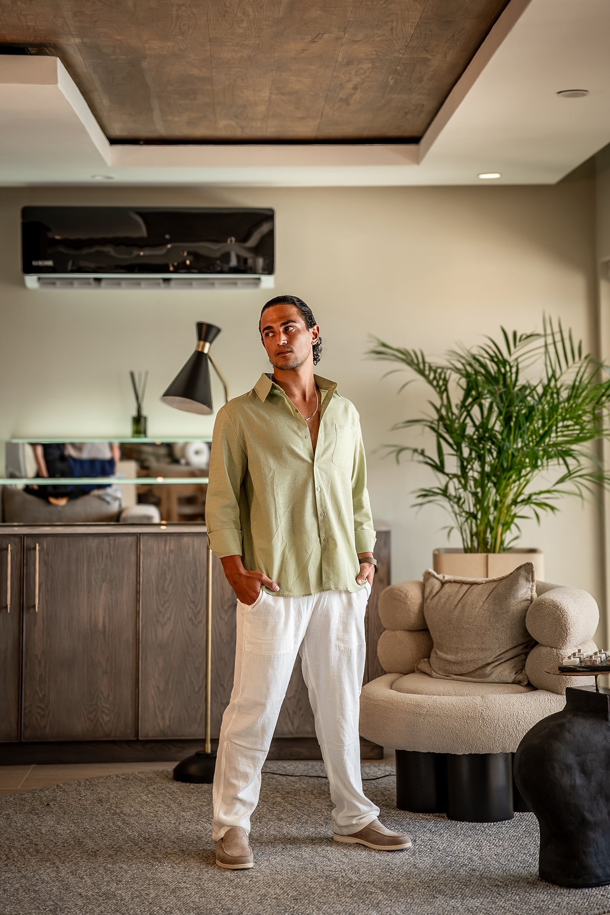 Linen Set – Long Sleeve Shirt & Pants [BUY 1 GET 2]