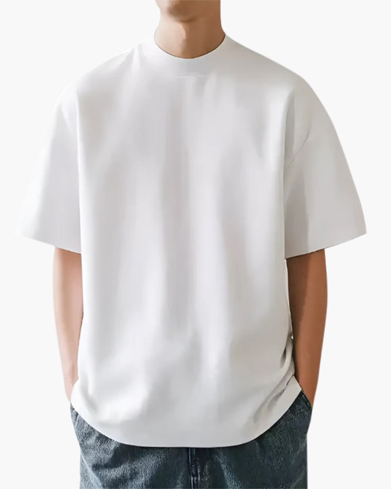 Refined Solid T-Button-Up Shirt