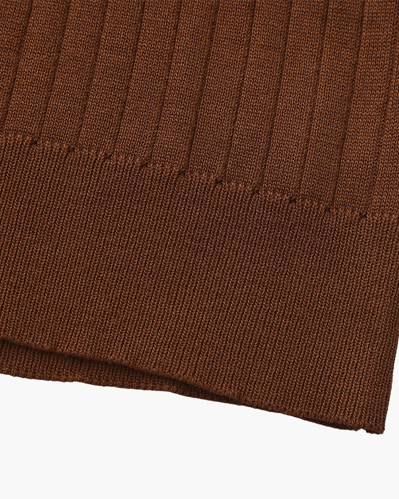 Knitted Polo Shirt – Ribbed Knit [Quiet Luxury Pick]
