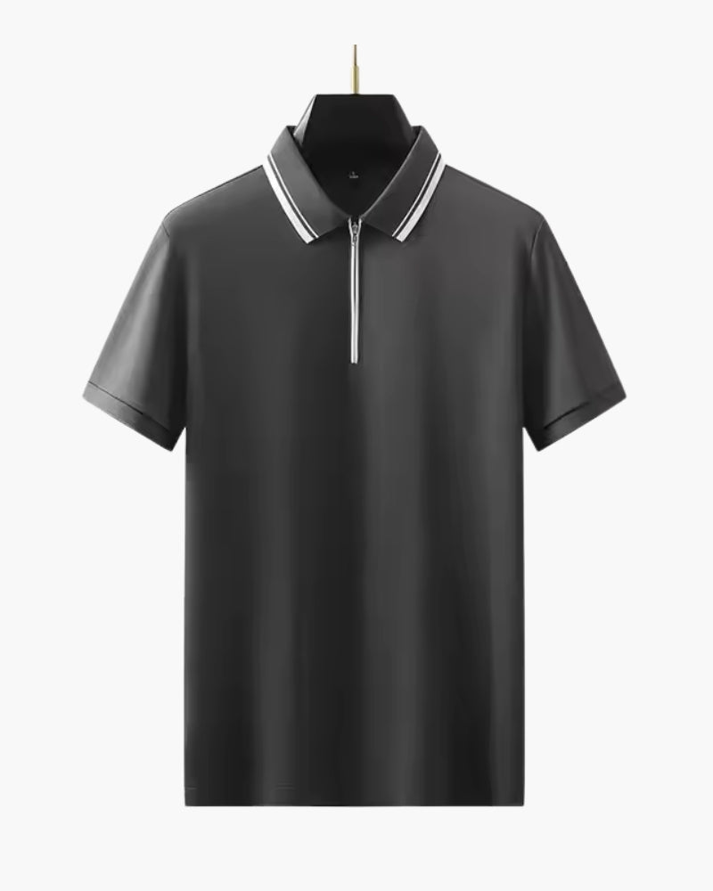 Knitted Polo Shirt – Zip Collar [Quiet Luxury Pick]