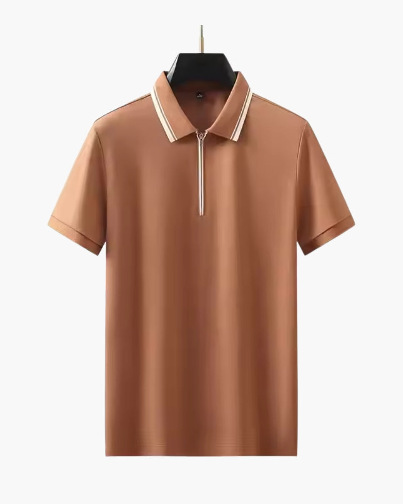 Knitted Polo Shirt – Zip Collar [Quiet Luxury Pick]