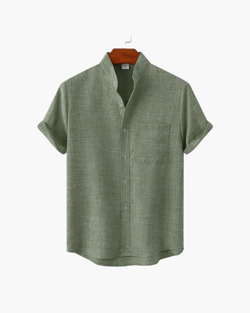 Linen Shirt – Mandarin Collar [Resort Edition]