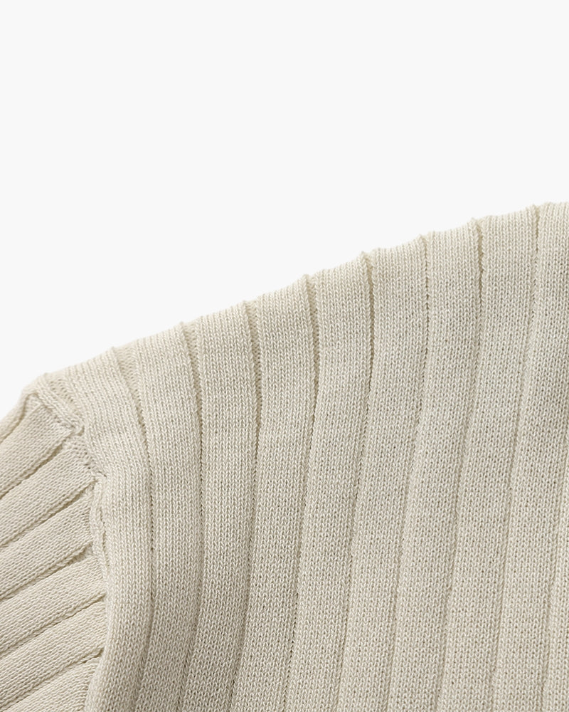 Knitted Polo Shirt – Ribbed Knit [Quiet Luxury Pick]