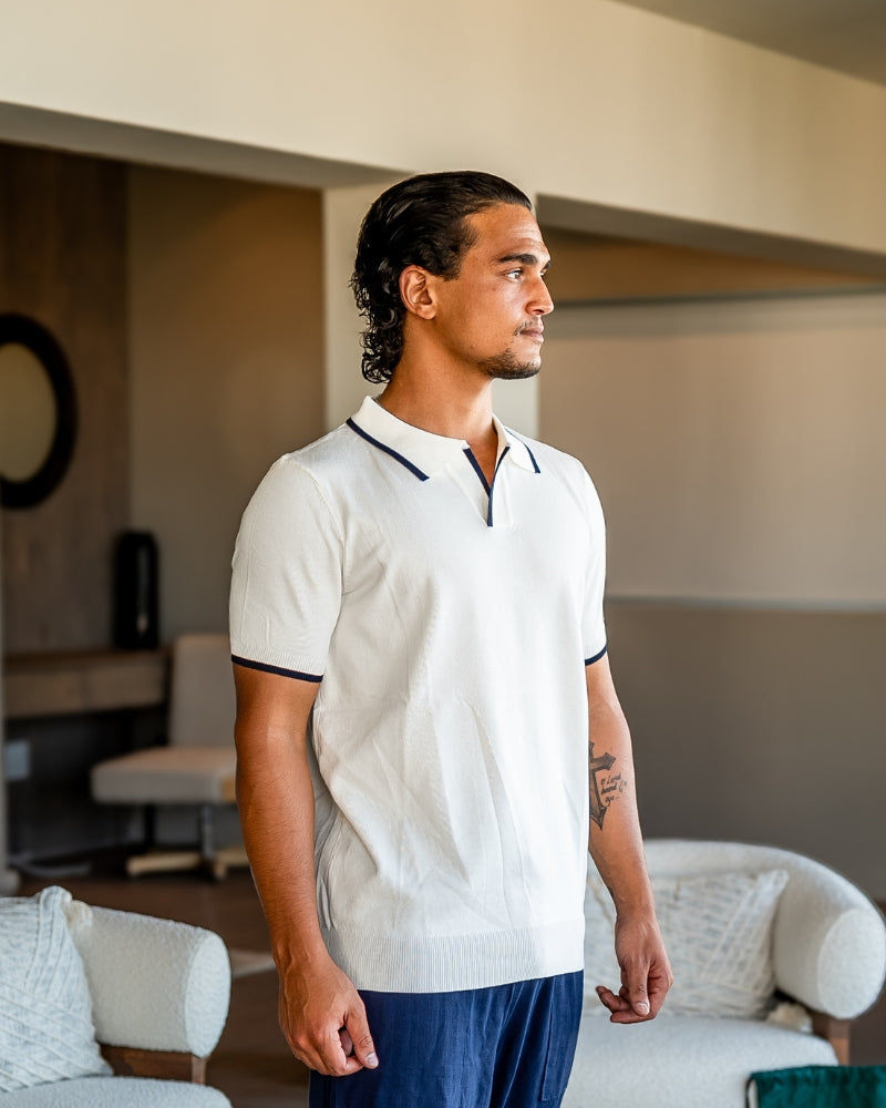 Knitted Polo Shirt – Open-Collar [Quiet Luxury Pick]