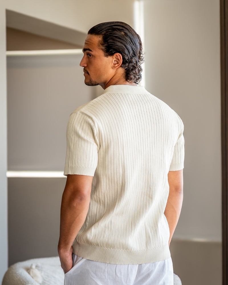 Knitted Polo Shirt – Ribbed Knit [Quiet Luxury Pick]