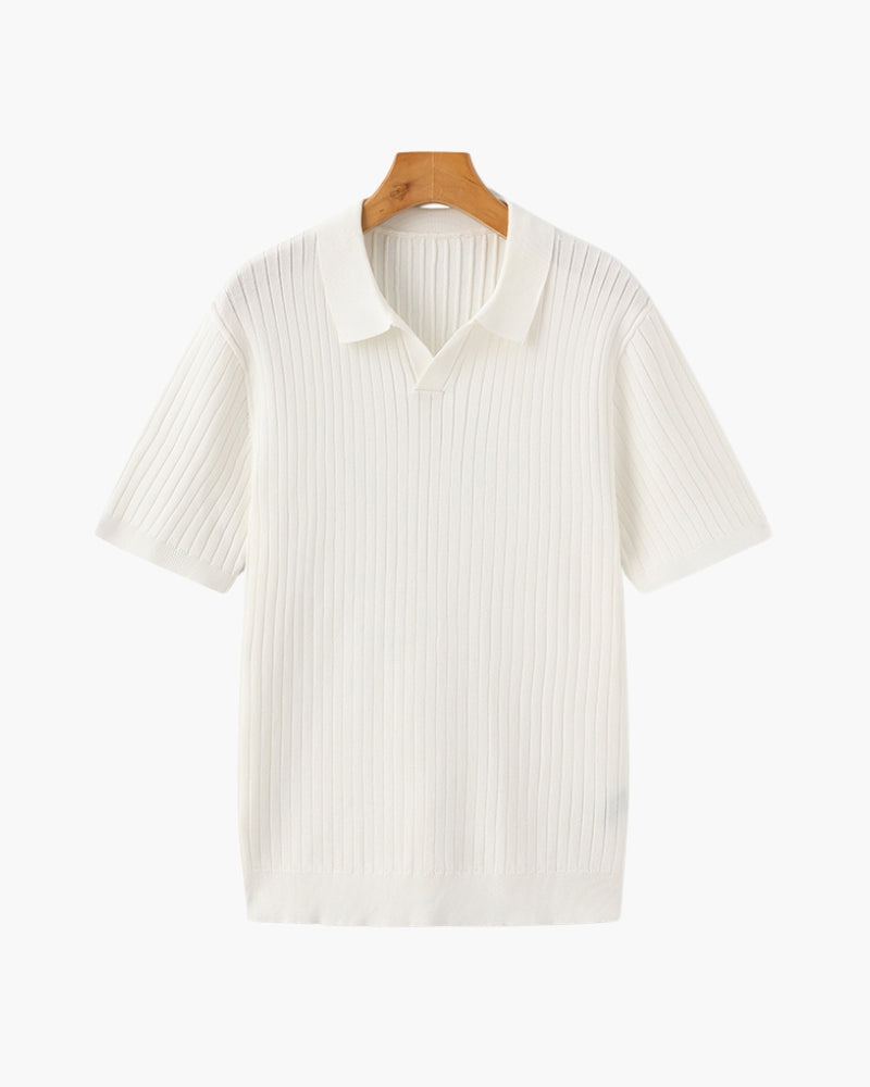 Knitted Polo Shirt – Ribbed Knit [Quiet Luxury Pick]