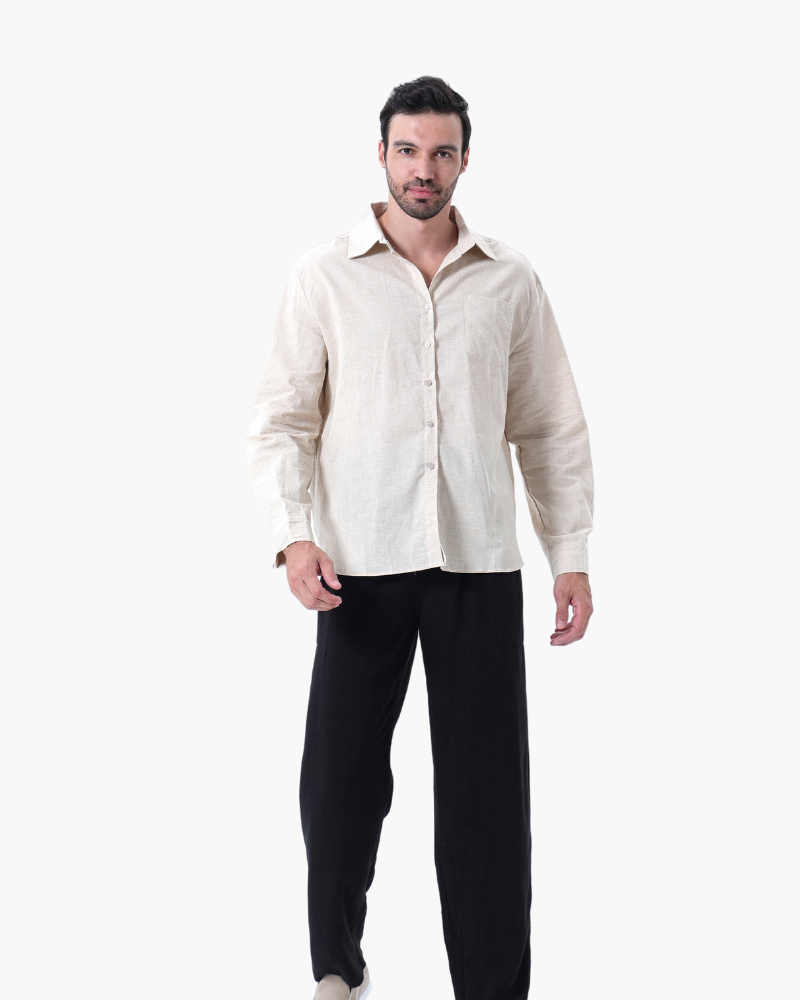 Linen Set – Long Sleeve Shirt & Pants [BUY 1 GET 2]