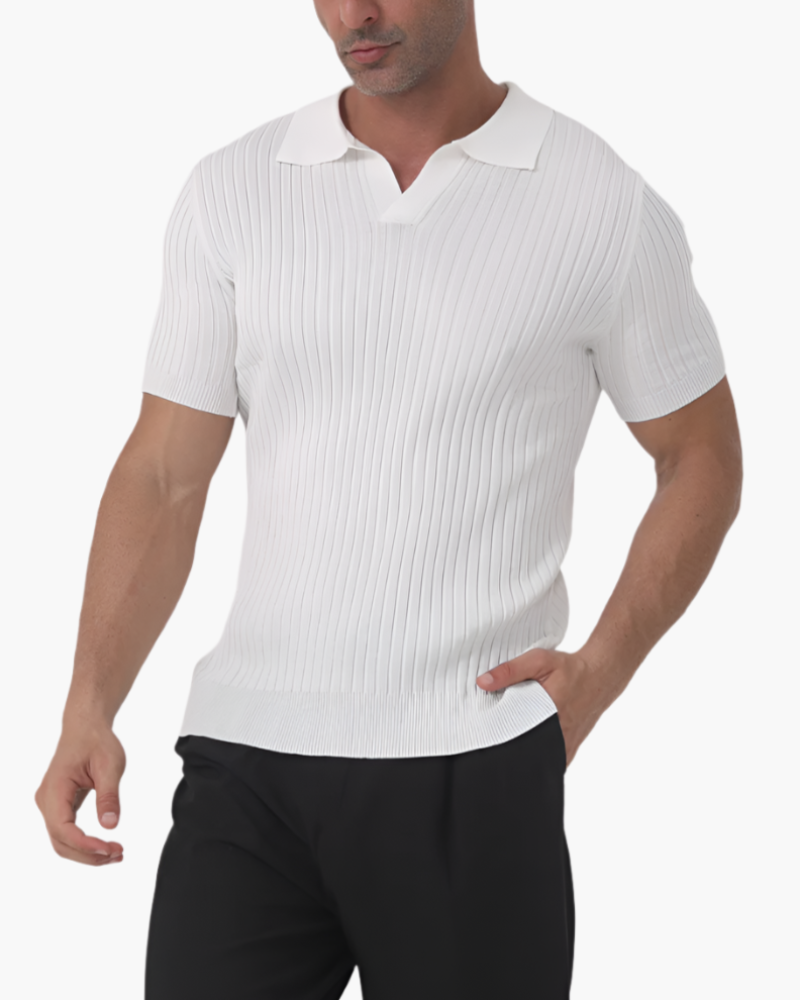 Organic Cotton Polo Shirt – Ribbed Open-Collar [Eco-Luxury Offer]